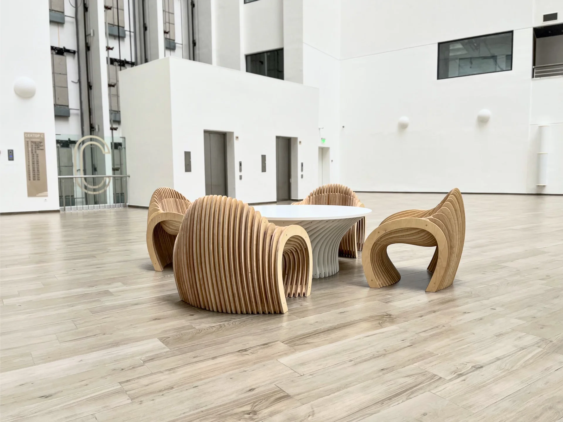 Parametric armchairs Royal for residential complex